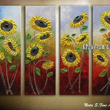 Sunflower Painting, Multi-panels Artwork, Large Canvas Art, Impasto Floral Art, Textured Sunflowers Painting, Home Decor by Nata S.