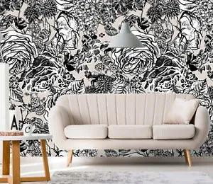 3D Doodle Peony Flower ZHU6220 Wallpaper Wall Mural Removable Self-adhesive Zoe