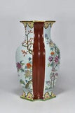 12.2" Qing dynasty qianlong mark Porcelain colour enamels peony flower lace Vase
