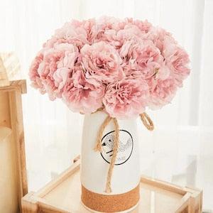 5pc Peony Artificial Flowers, Artificial Peony Bouquet, Faux Flowers, Fake flowers, Perfect for All Seasons Home Decor, Weddings, Gifts