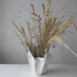 Handmade white vase. Scandinavian large indoor planter. Unique orchid planter pot.