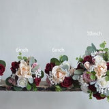 Faux Burgundy Rose Pink And Ivory Wedding Bouquet, Boho Bouquet, Bridal Bridesmaids Bouquet, Rose and Eucalyptus, Lamb's ears, Baby's Breath