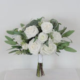 A&F White Wedding Bouquet,  Wedding Bouquet, Bridal Bouquet, Bridesmaids Bouquet, White Rose Flower