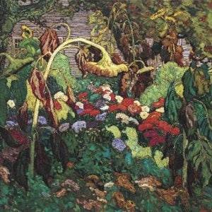 J.E.H. MACDONALD  " The Tangled Garden " NEW Giclee Canvas Group Of Seven Founder Canadian Painter Landscape Sunflower Floral Growth Outdoor