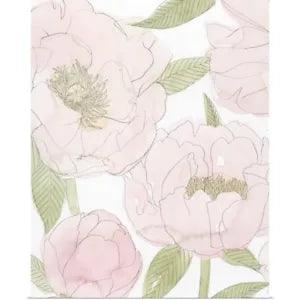 Veiled Peonies I Poster Art Print, Peony Home Decor