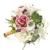 Real Touch Arch Tiger Lilies Calla Lilies Roses Succulents Babys Breath Bridal Casdcade Bouquet Bridesmaids Bouquets Prom Wedding Flowers