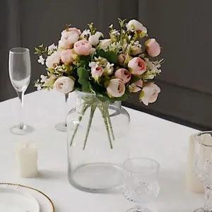 BLUSH 4 Bouquets 12" Silk Mini Ranunculus Artificial FLOWERS Party Decorations