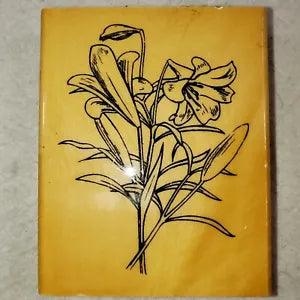 Large Floral Flower Lily Wood Mounted Rubber Stamp DIY Crafting Cardmaking