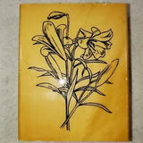 Large Floral Flower Lily Wood Mounted Rubber Stamp DIY Crafting Cardmaking