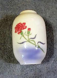 Chinese Carnation 5" Bud Vase - Flower - Asian - Red Green Blue
