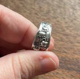 STERLING SILVER VINTAGE Artist Made Flower Lily Of Valley MENS WOMENS  RING Sz10