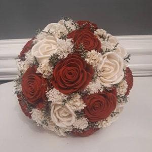 Red and Ivory Rose Bouquet