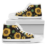 Flower Shoes - Custom Name Sneakers - Floral Shoes - Sunflower Print Shoes for Women Men Adults - Personalized Gift Shoes