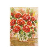 Red Roses Vase Original Watercolor Roses Painting - Unique Abstract Hand Painted Roses Wall Art, Bold Abstract Roses Wall Decor