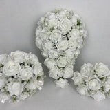 Artificial wedding bouquets flowers sets white gypsophila roses