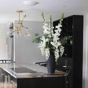 Tall Lily and Gladiolus Faux Flower Arrangement, Artificial Flowers, Flowers and Vase, Home Decor, Artificial Flora, Floral Display