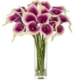 Artificial Calla Lily 16Pcs Real Touch Purple Flowers 14" Fake Lilies Flowers