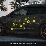 4 Door Sunflower Door Decal, Vinyl Flower Decal, Car Decal, Aesthetic Stickers, JDM Girl Decal, Cute Car Stuff, Boho Car Accessories