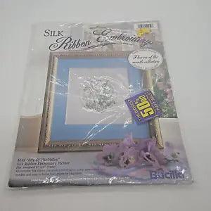 Bucilla May Silk Ribbon Embroidery Picture Kit Flower of the Month Lily