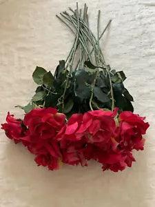 17 Pcs AFLORAL Half Opening Silk Pink Rose - 26" Tall 3.5'' Wide