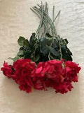 17 Pcs AFLORAL Half Opening Silk Pink Rose - 26" Tall 3.5'' Wide