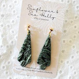 Shimmering Christmas Tree Foliage Polymer Clay Earrings
