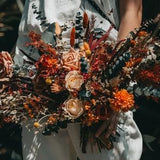 Rust Terracotta Wedding Bouquet / Burnt Orange Bridal Bouquet / Dried Flower / Silk Flower / Woodland outdoor wedding