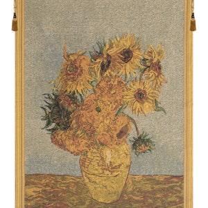 Sunflowers by Van Gogh I European Wall Tapestry - Van Gogh Wall Art - Yellow Floral Wall Decor Art - Decorative Flower Bouquet Wall Hanging