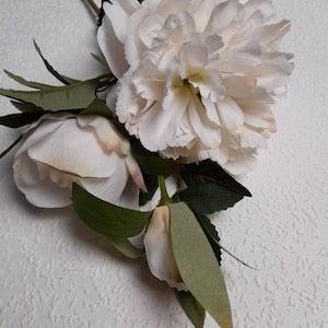 artificial peony, artificial flowers, Ivory peony, ivory flowers, ivory wedding, ivory home decor, ivory bouquet, peony flower