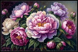 Peony Floral 3 - DIY Chart Counted Cross Stitch Patterns Needlework DMC Color