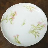 Antique Haviland Limoges Bread Plate Schleiger 472c Pink Carnations Ribbon 7.25"