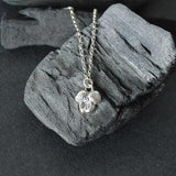Necklace with flower pendant in solid silver - Eco-responsible handmade 925 silver jewelry - Original creation