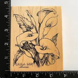 PSX Calla Lily Araceae K1696 Flowers Wood Mounted Rubber Stamp