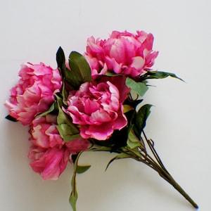 18" Rose peony bunch, Silk Artificial Flowers, DIY wedding flowers, Floral stems, Flower Bunch, Home Accents, Wreath Making Bouquet