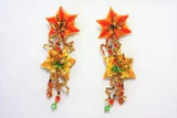 Lunch At The Ritz Double Tiger Lilies Orange Yellow Floral Flowers Clip-On