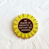 Reward Enamel Pin  | The Reward of Goodness Enamel Pin | 18K Gold Plating, Lapel Pin, Collectible Pin, Islamic Gifts, Sunflower Pin