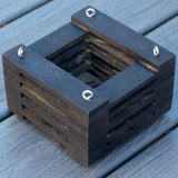 119. Salvaged Ebonized Black Walnut Wood Hanging Basket Planter for Orchids, Bromeliads, Ferns, Cacti, Other Epiphytes and Succulents