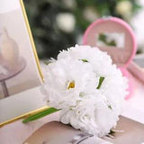 6 pcs 6 pcs 11" White Silk Artificial Peony Flowers Bouquets Wedding Decorations