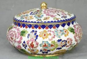 6.6 '' Old China Bronze Peinture Subshrubby Peony Flower Crock Pot Jar Bowl