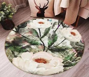 3D Three White Peony Flowers NBC93475 Game Rug Mat Elegant Photo Carpet Mat Romy