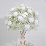 Baby Breath With White Rose Flower Ball Table Centrepiece Silk Floral Ball Wedding Anniversary Party Decor