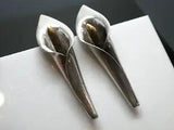 Laton Mexican Vintage Sterling Silver 925 & Brass Post Lily Stud Earrings