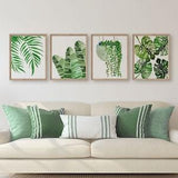 Set of 4 Botanical Leaf Print, Watercolor Tropical Leaf Wall Art, leaf poster, Monstera Leaf Print, Living Room Art, Plant Lovers Gift