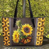 Sunflower Leather Bag, Crossbody Bag, Leather Bag, Leather Tote Bag, Shopping Bag, Shoulder Bag TD_HN250204M