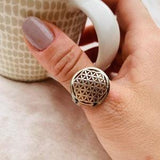 Sacred Geometry Ring, Flower Of Life Ring, Seed Of Life Ring, Circle Of Life Ring, Dainty Ring, Spiritual Ring, Ethnic Mandala Ring