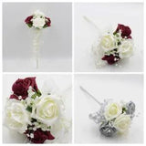 Artificial Wedding Flowers Rose Flower Girl Wand in 36 Colours