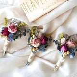 Dreaming Boutonniere l Hot Pink Rose & Thistle Boutonniere l Dried Flowers Boutonniere