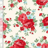 Farm Fresh Rose Bouquets in Cream by Timeless Treasures 44 inches wide 100% Cotton Quilting Fabric TT CD1538 Cream