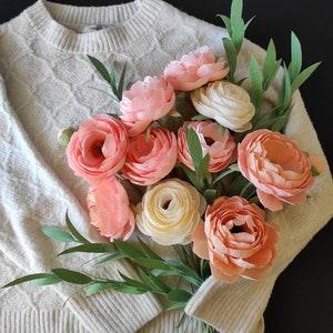 Artificial flowers bouquet for vase, Crepe paper flowers peonies for living room, Paper bouquet for home decoration, Flower arrangement