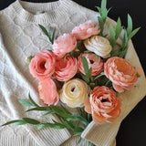 Artificial flowers bouquet for vase, Crepe paper flowers peonies for living room, Paper bouquet for home decoration, Flower arrangement